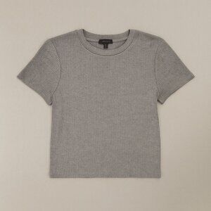 Forever 21 Heather Gray Ribbed Baby Tee Basic